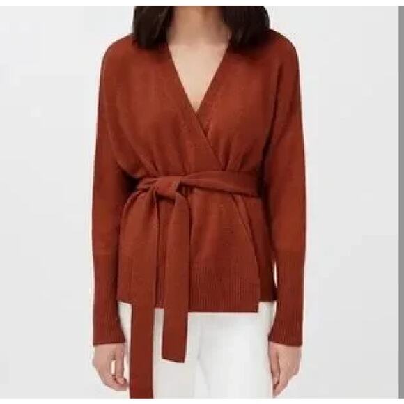 Cuyana Recycled Cashmere Wool Wrap Sweater in Ginger Size S - Picture 1 of 9